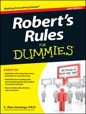 cover image of Robert's Rules For Dummies